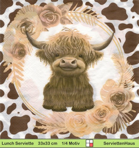 Kleiner freundlicher Stier - 1 Lunch Serviette